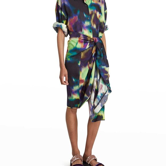 Dries Van Noten Dresses & Skirts - SOLD!  Dries Van Noten Blurred Tie Dye Shirtdress FR38/US6